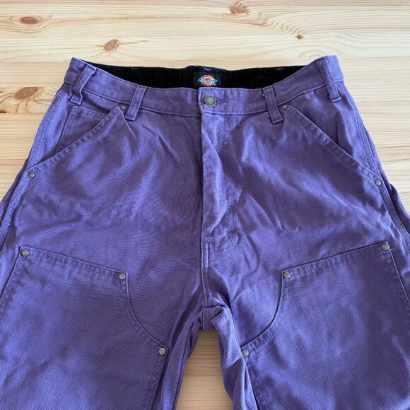 DICKIES W32/L32 Purple Double Front Duck Utility Pants - Canvas Carpenter Jeans - Picture 3 of 8